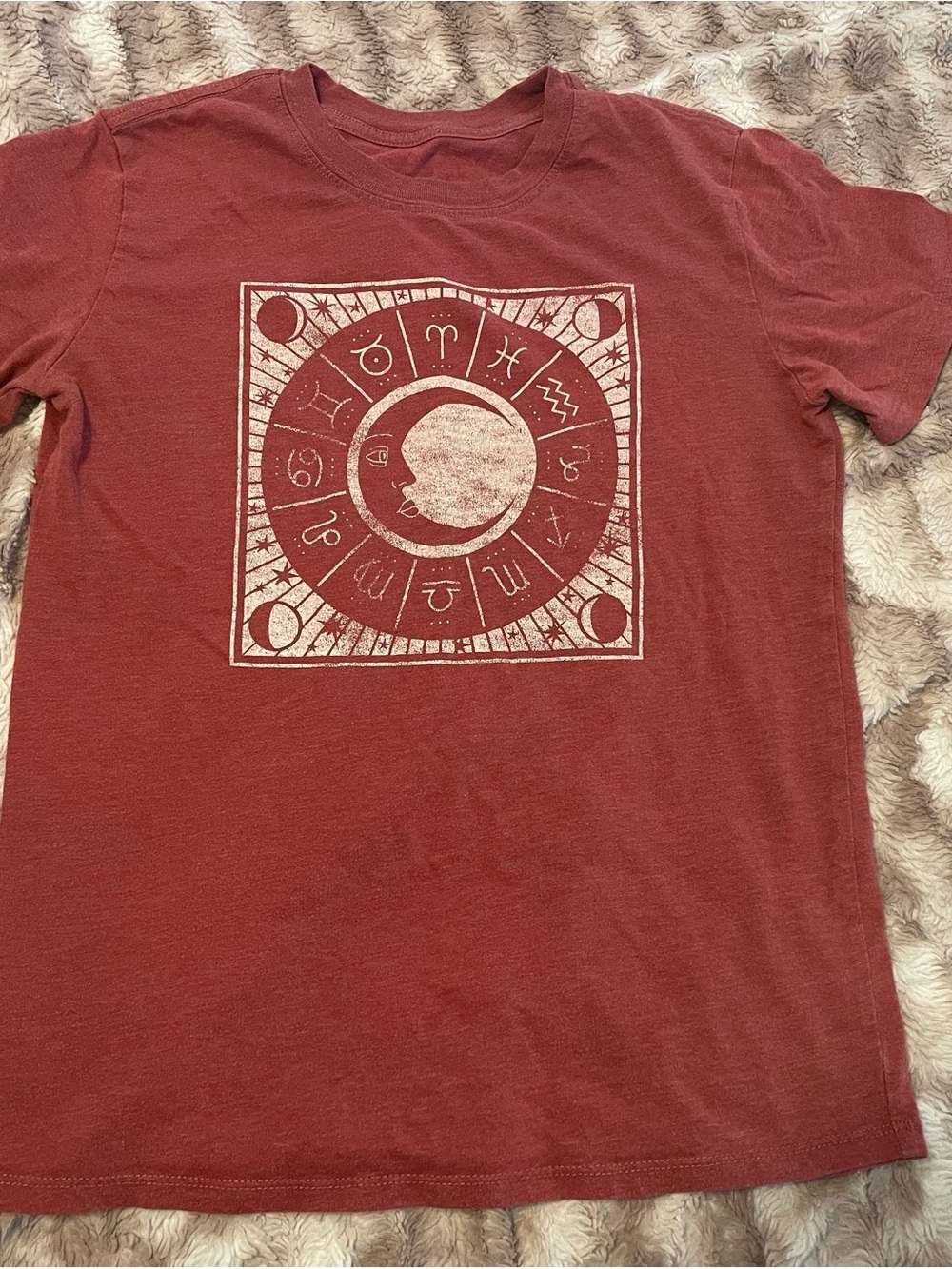 Men's Red Zodiac Moon Graphic T-Shirt